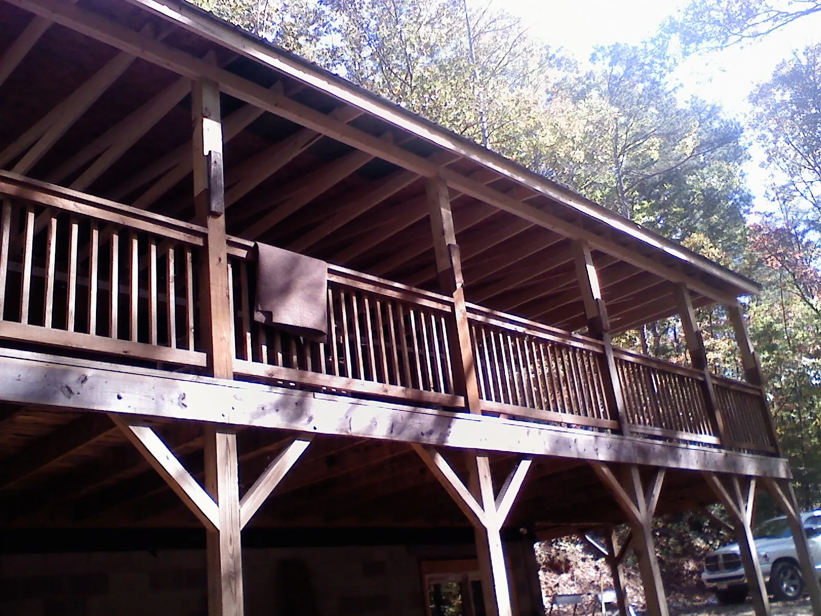 Timber framing under a new elevated porch and deck — Roof Leak Repair in Lillington by Roofing Brothers